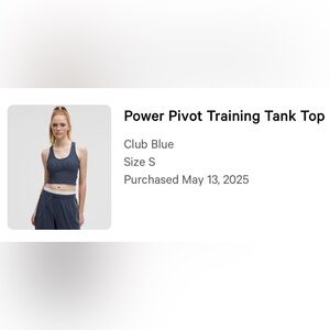 Power Pivot Club Blue Training Tank Top